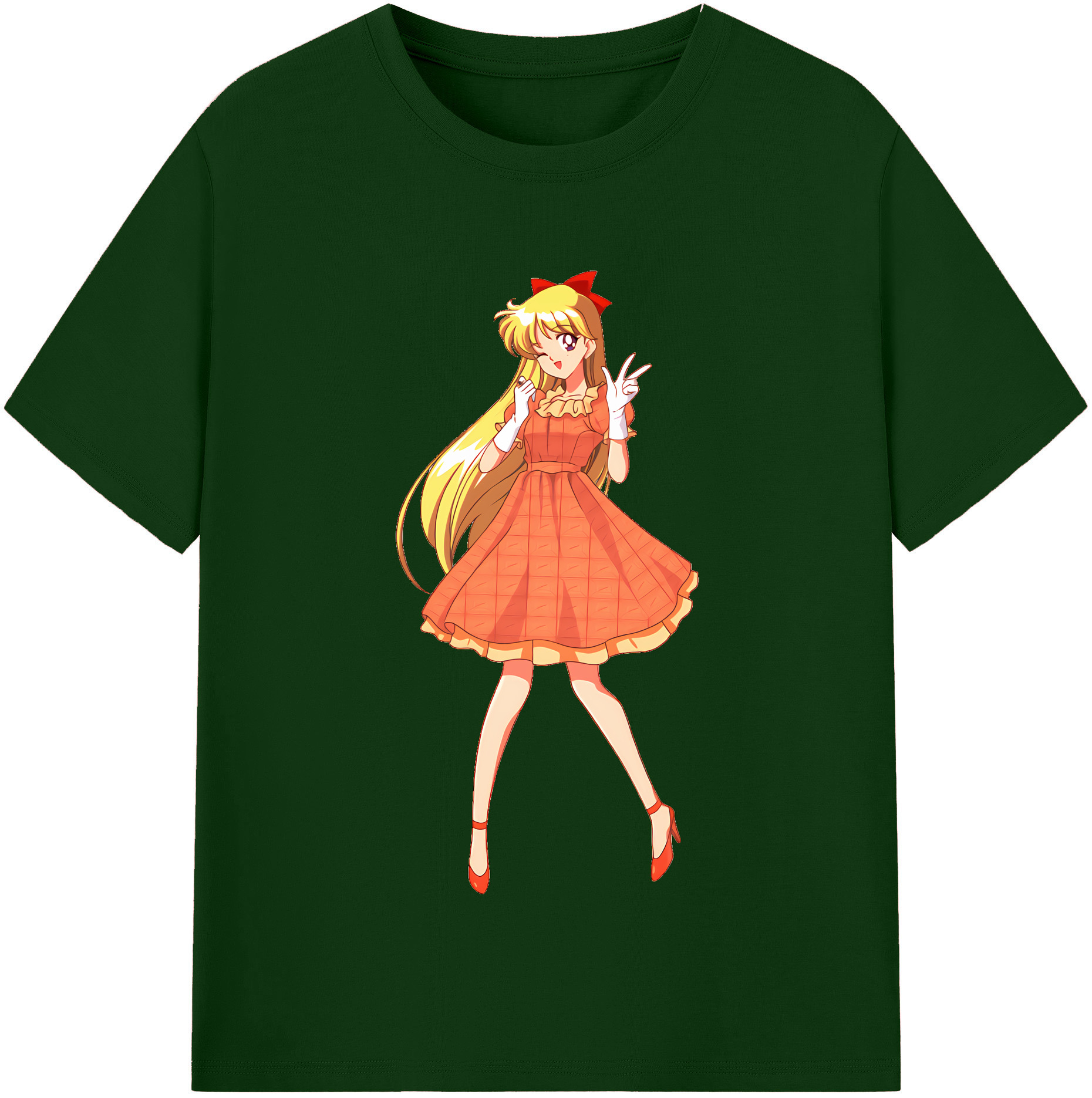 （画像用） 美少女戦士セーラームーン 愛野 美奈子 あいの みなこ Sailor Moon Aino Minako 綿100％半袖Tシャツ（フロントプリント）